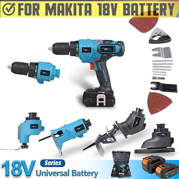 Conjunto 12 em 1 ferramentas eléctricas e acessórios sem fio 18v