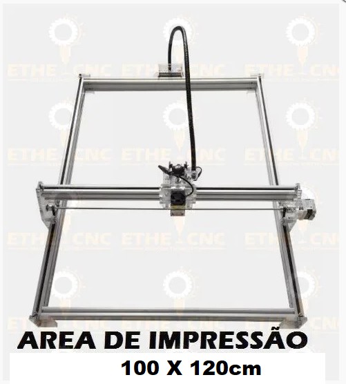 Gravadora laser grava, Corta e router 2 eixos (tamanho_120x1300mm) com (Laser 40000mw)