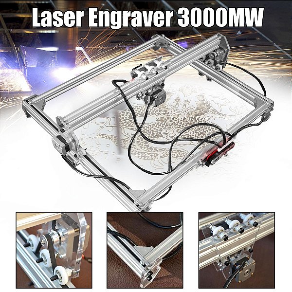 Gravadora Laser Grava, Corta, Router 2 Eixo Área 65x50cm (com Laser 3000mw)