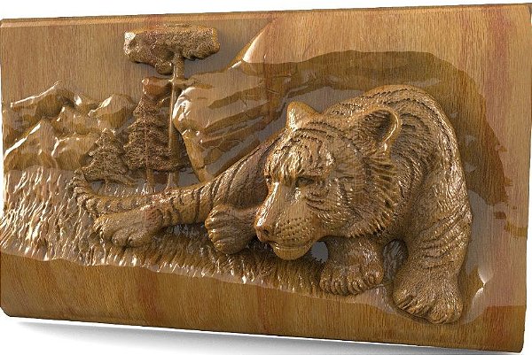 Arquivos STL para modelos 3d cnc gravura, router TIGRE -  (1peça)