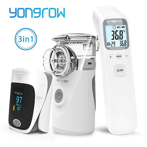 Oxímetro de pulso e ponta de dedo nebulizador Inalador, termômetro infravermelho