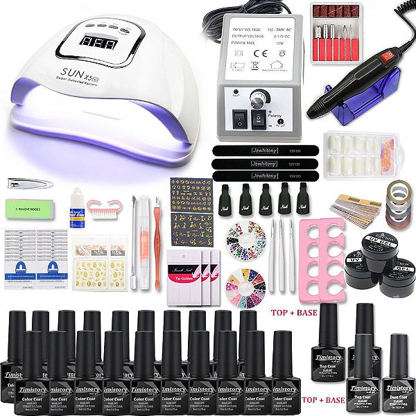 kit completo Mini Estufa Sun-5x Leduv 72w  Jewhiteny Forno Unha Gel conjunto de unhas