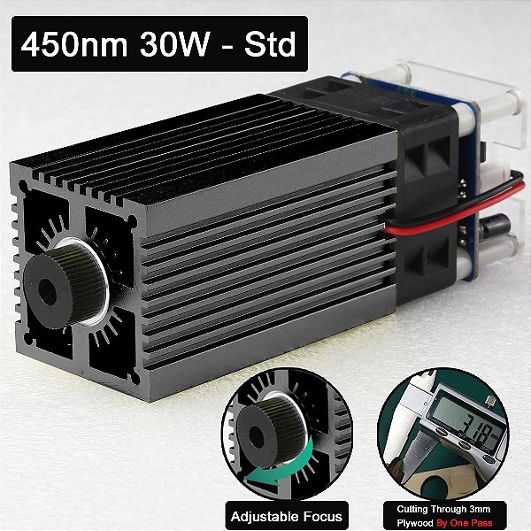 Laser 30 W 12 V X 3a Ttl/pwm Adequado P/ Corte Azul 450nm 445nm 30000mw