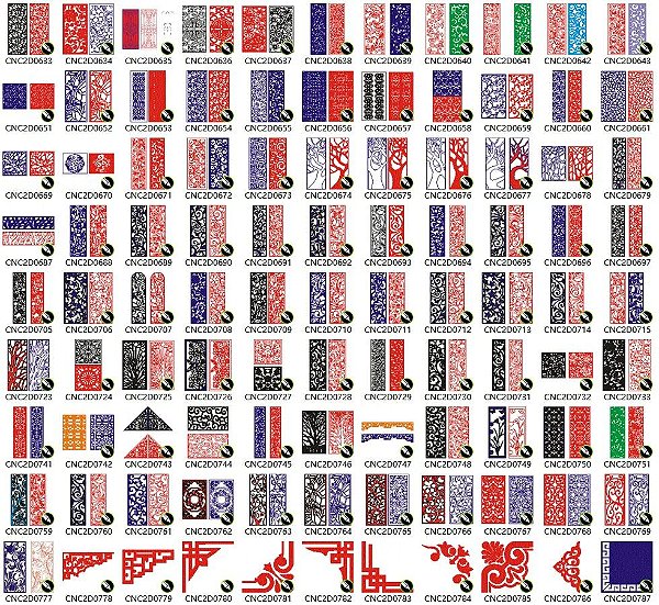 2000 paineis decorativo,  vetor em cdr/dxf/dwg arquivo cnc vetor plasma roteador corte a laser corel draw