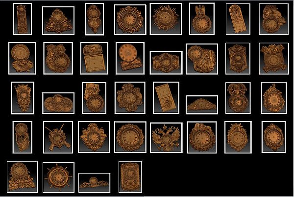 Relógio em formato stl Arquivo digital para cnc 3d relevo escultura gravura (por unidade)