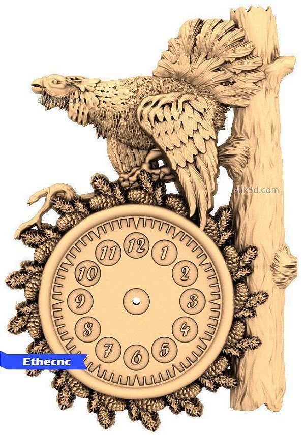 Relógio "Com o tetraz"  STL - modelo 3D para CNC