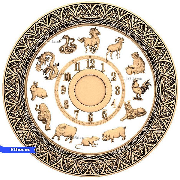 Relógio zodíaco chinês -  STL