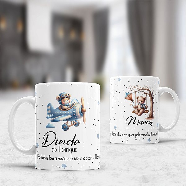 02 Canecas Padrinhos (Dinda e Dindo)