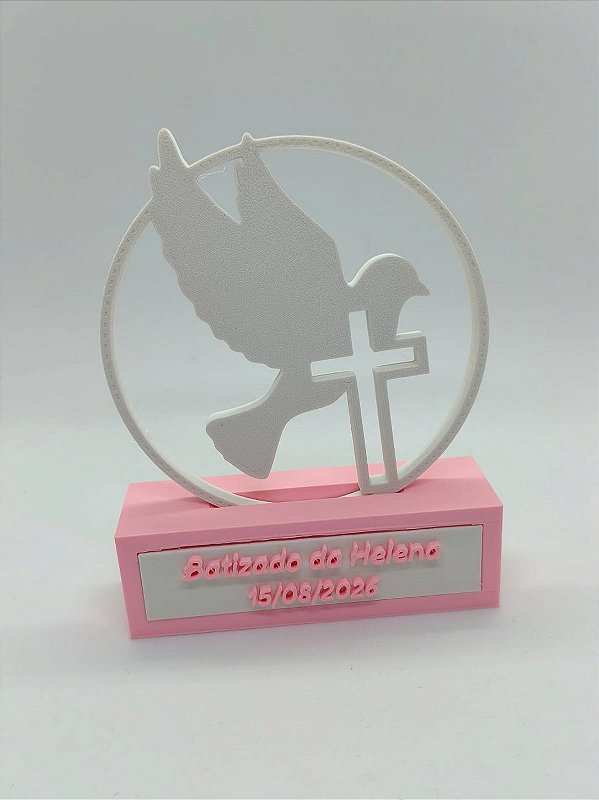 Lembrancinha de Batizado Personalizada em Impressão 3D com Nome e Data