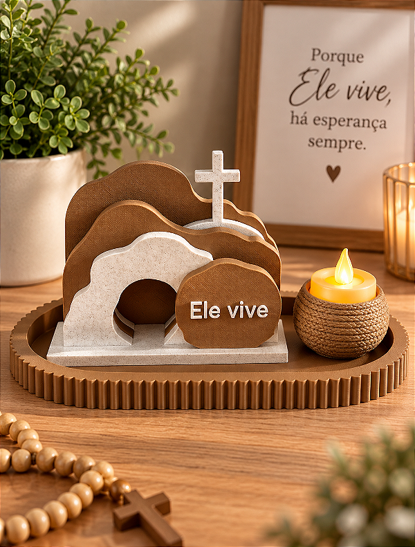 Kit Decorativo Ele Vive – Túmulo Vazio em Impressão 3D