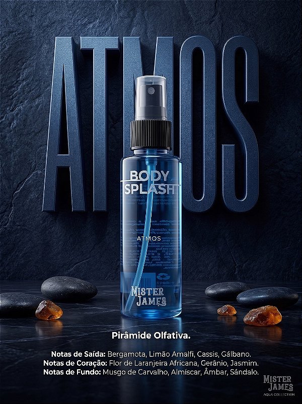 ATMOS - Body Splash Masculino - Cítrico Fresco Amadeirado - 100ml