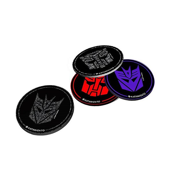 Kit 4 Bolachas Porta Copos Transformers Oficial