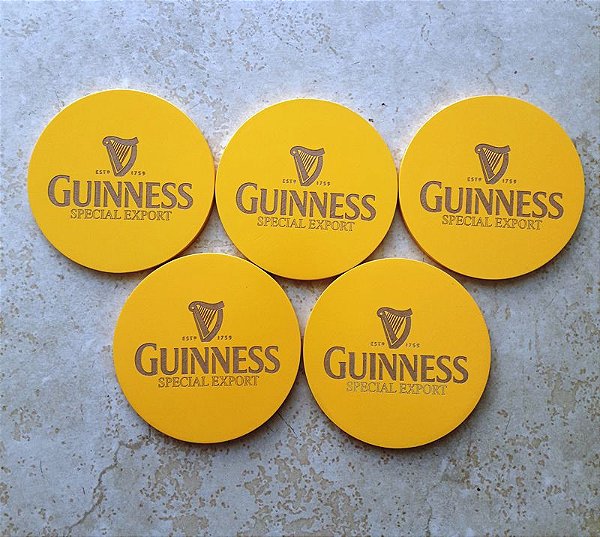 Kit 5 Porta Copos com Suporte Cerveja Guinness
