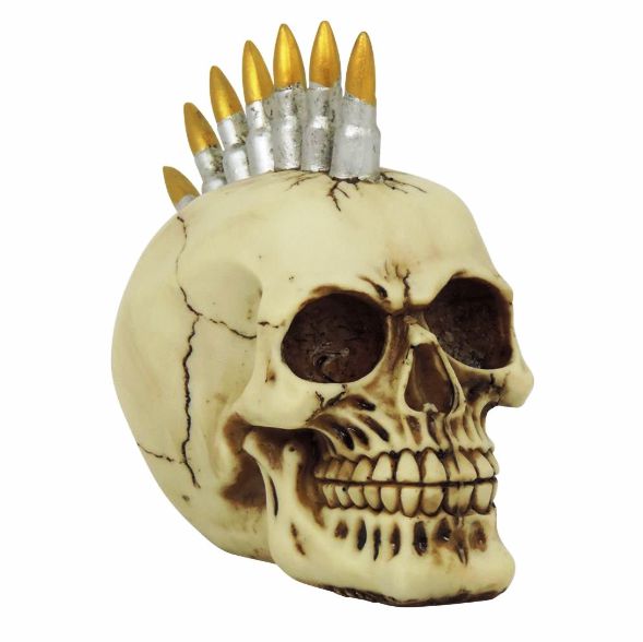 Caveira Decorativa Punk Balas