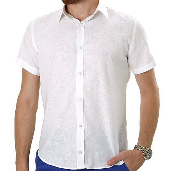 Camisa de Linho Slim Fit Branco