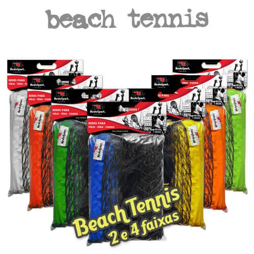 Rede de BEACH TENNIS faixas Coloridas - 1,00 x 8,00 metros