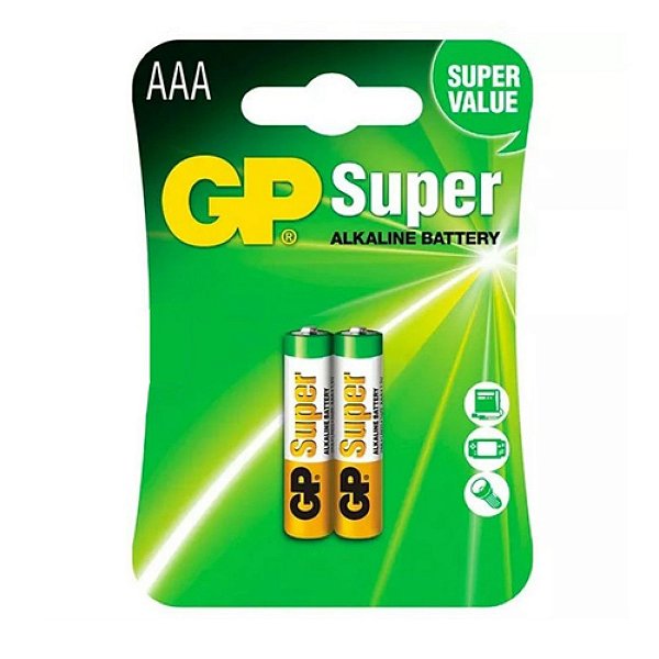 Pilha Alcalina GP Super c/ 2 AAA 1,5V GP