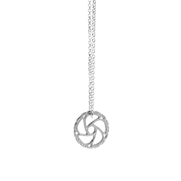 Colar Prata 60cm com Pingente Disco de Freio (Rotor) Feito na Montanha