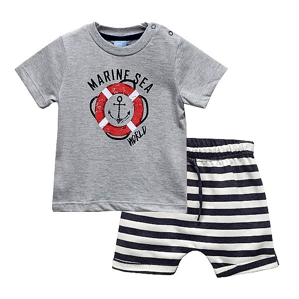 Conjunto Bebe Camiseta Marine Sea Bermuda Saruel