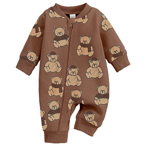 Macacão Menino Ursinhos Marrom