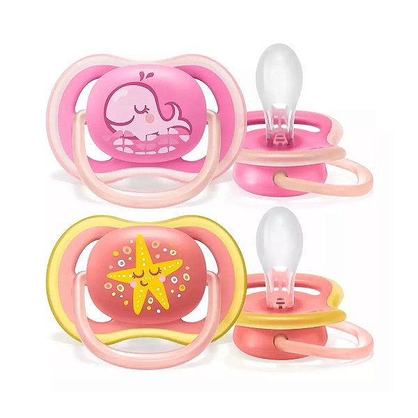 Chupeta Philips Avent Ultra Air Dupla Rosa 6 A 18 Meses