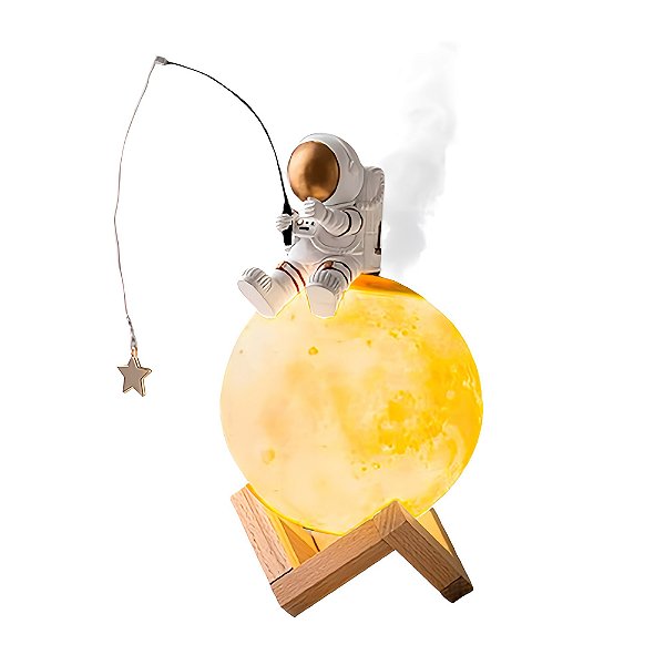 Luminária Abajur Umidificador Aromatizador Ambiente Lua 3D