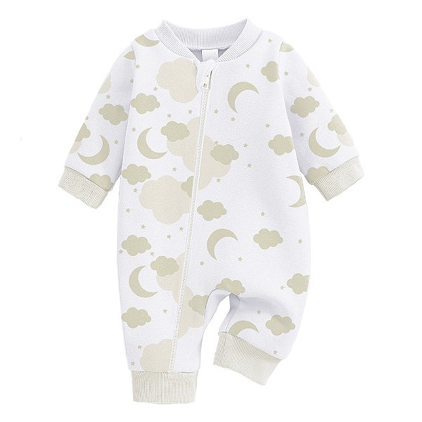 Macacão Bebê Unissex Plush Branco