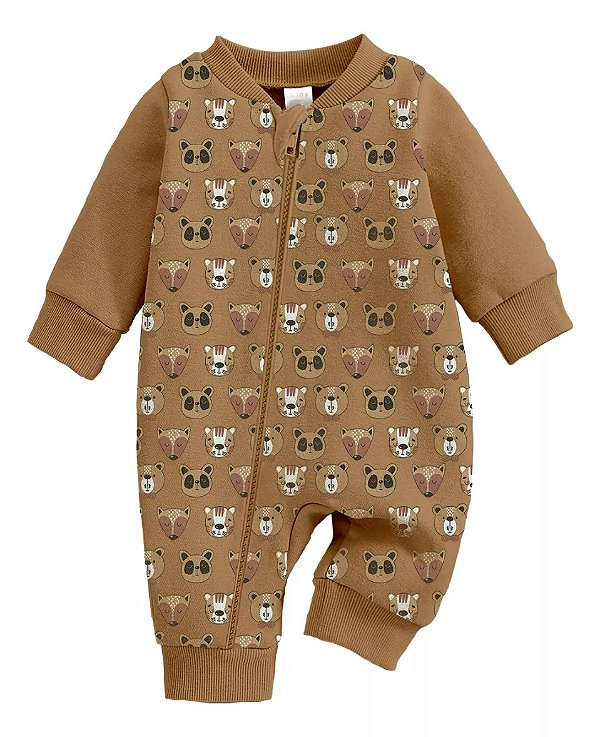 Macacão Bebê Menino Safari Ocre