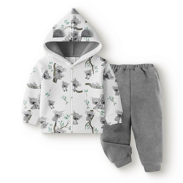 Conjunto Bebê Coala Quentinho com Capuz Soft