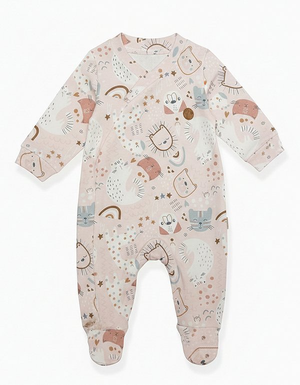 Macacão Bebê Suedine 100% Algodão com Zíper Invisível Bichos- Antialérgico, Macacão Infantil Recém-Nascido Confortável Estampado