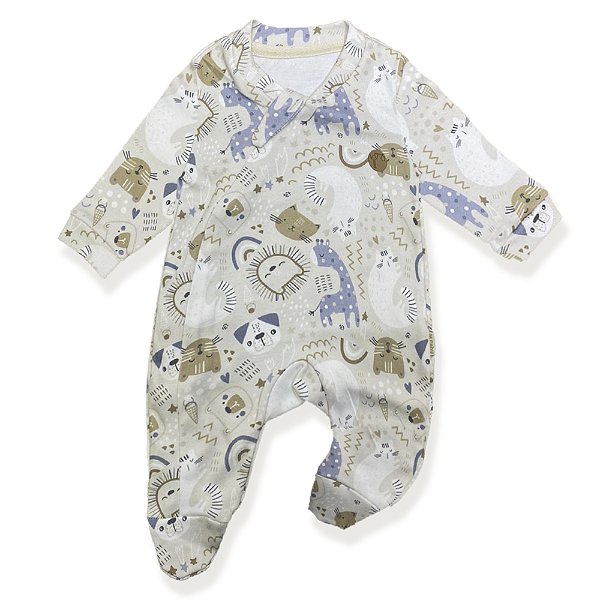 Macacão Bebê 100% Algodão Suedine Bichos