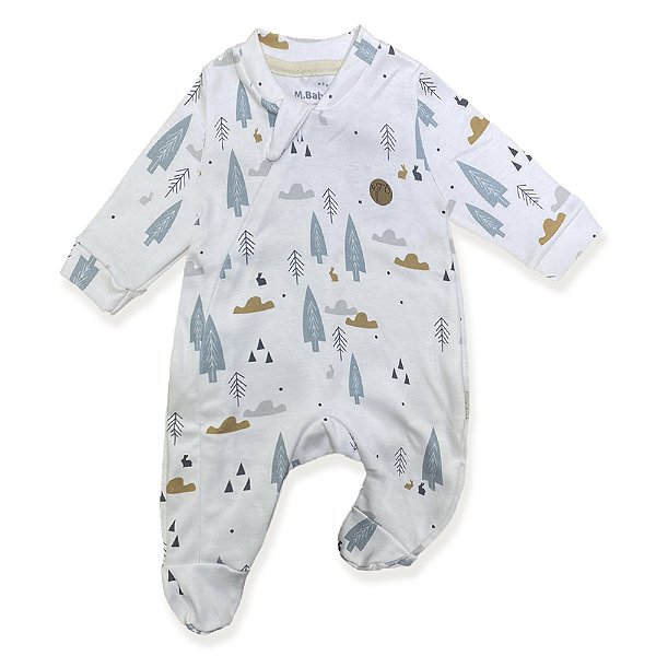 Macacão Bebê Suedine 100% Algodão Florestas