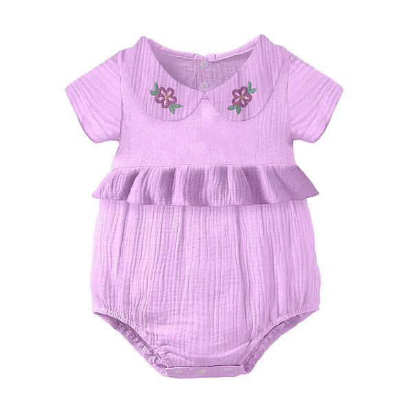 Macacão Curto Romper Fofura Bebê Menina