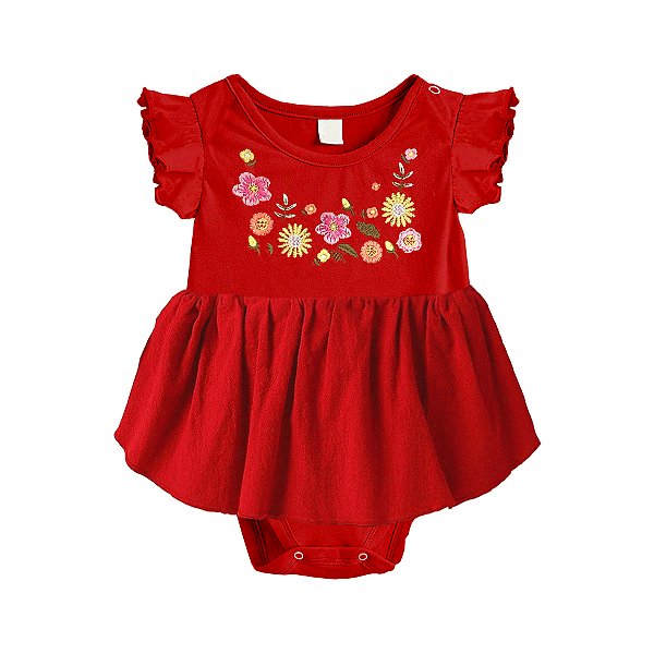 Roupa Bebê Menina Body com Saia Romper Vestidinho Natal