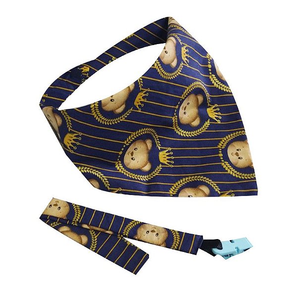 Babador Bandana King Dupla Face c/ Prendedor de Chupeta