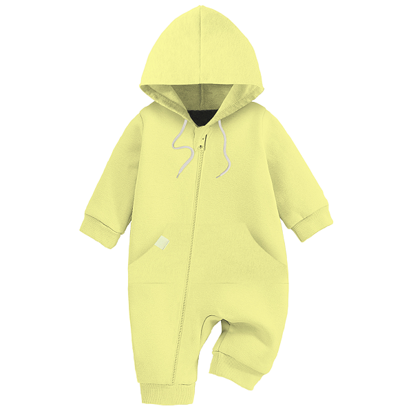 Macacão Bebê Menina Essentials com Capuz Amarelo