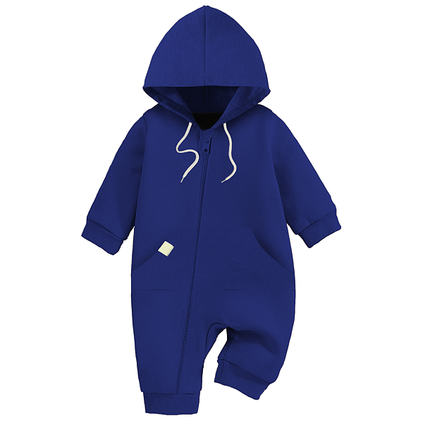 Macacão Bebê Menino Essentials com Capuz Azul