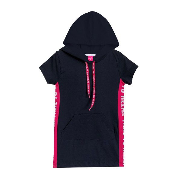 Vestido Infantil Menina c/ Capuz e Bolso