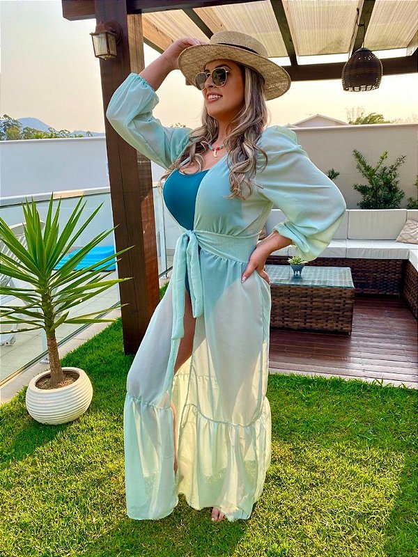 Saída Lia chiffon de seda