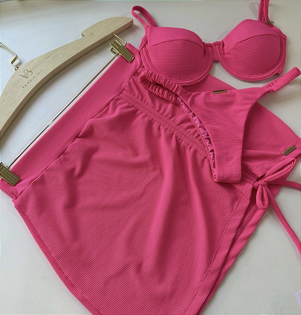 Saia Franzida tecido matrix pink ( valor somente da saia )