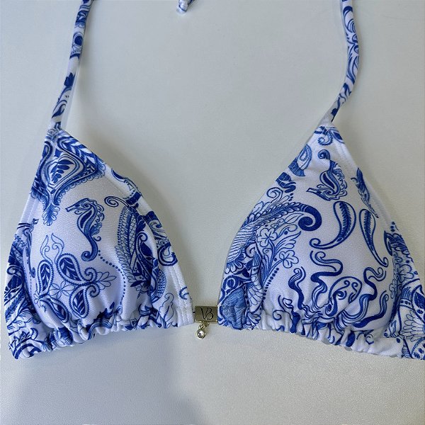 Cortininha com Bojo Removível tecido glow Grécia  014 ( CALCINHA NÃO INCLUSO)