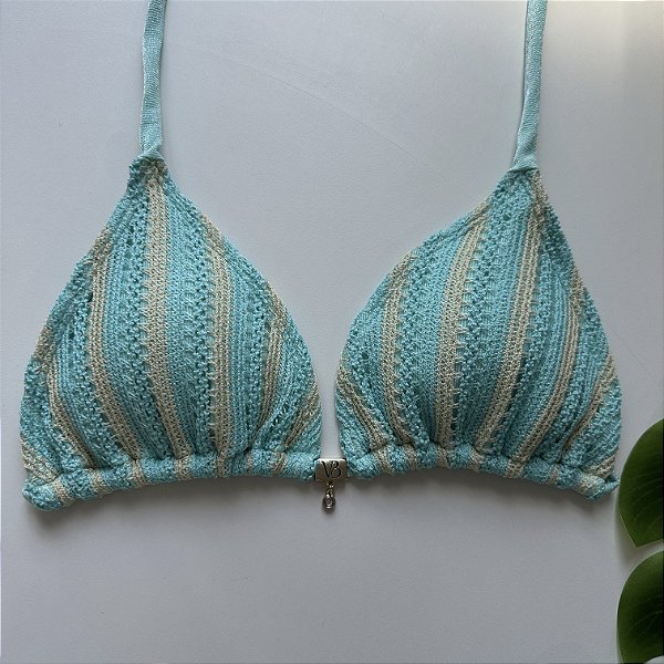 Cortininha com Bojo Removível 014 Trancoso azul ( CALCINHA NÃO INCLUSO)