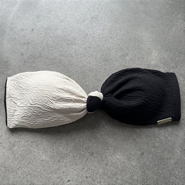 Bojo tomara caia big nó dual color 335 tecido carmel off white e preto (calcinha não inclusa)