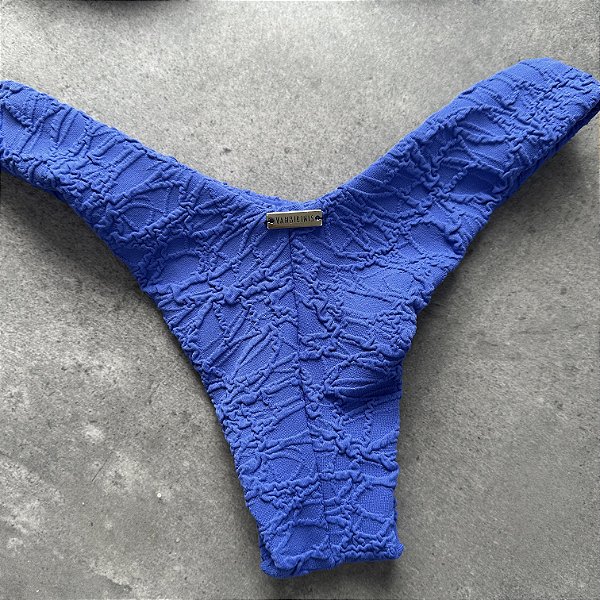 Calcinha Asa Delta Fio 012 tecido mykonos azul   (BUSTO NÃO INCLUSO)