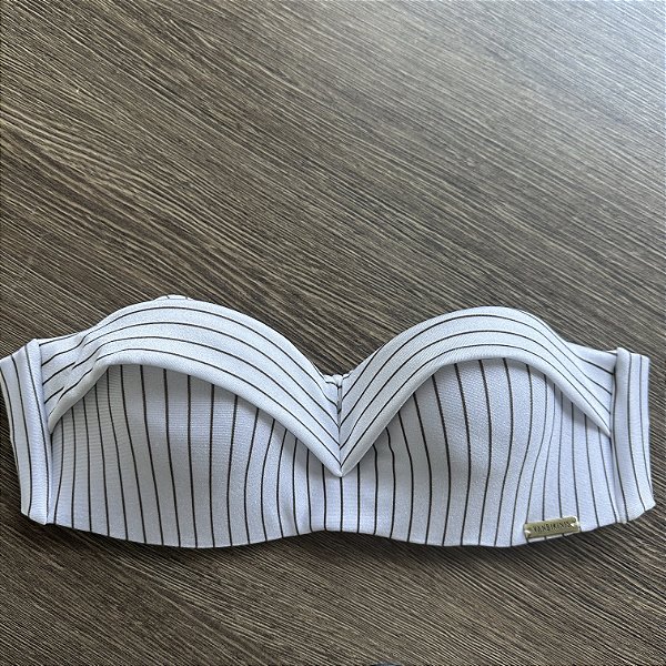 Bojo 102 inteiro com alças removível Glow risca giz off (CALCINHA NÃO INCLUSO)