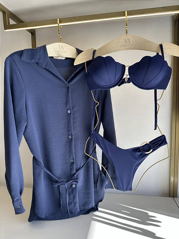 Camisa maldivas azul marinho