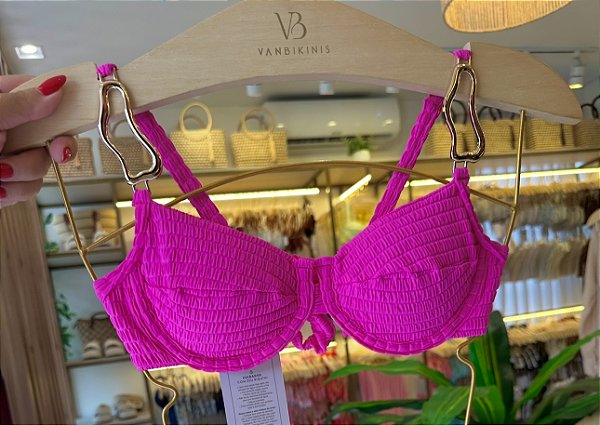 Meia Taça com detalhe orgânico e Bojo Maleável 093 aro Tecido Veneza Rosa(CALCINHA NÃO INCLUSO)