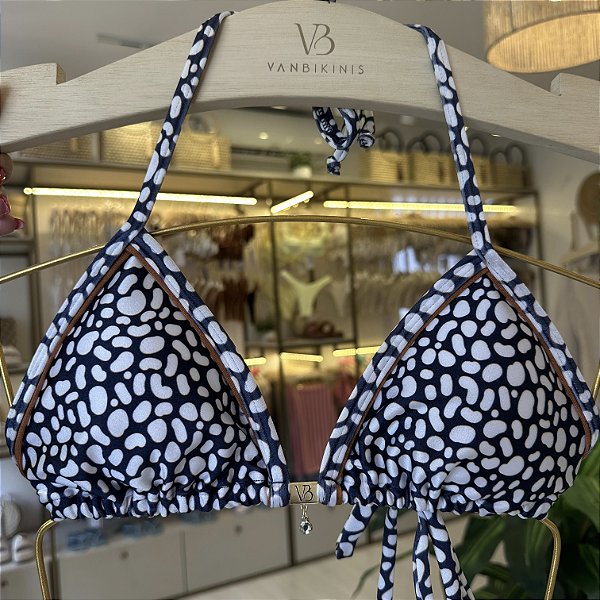 Cortininha 018 com friso e bojo removível Estampa Copacabana (calcinha não inclusa)