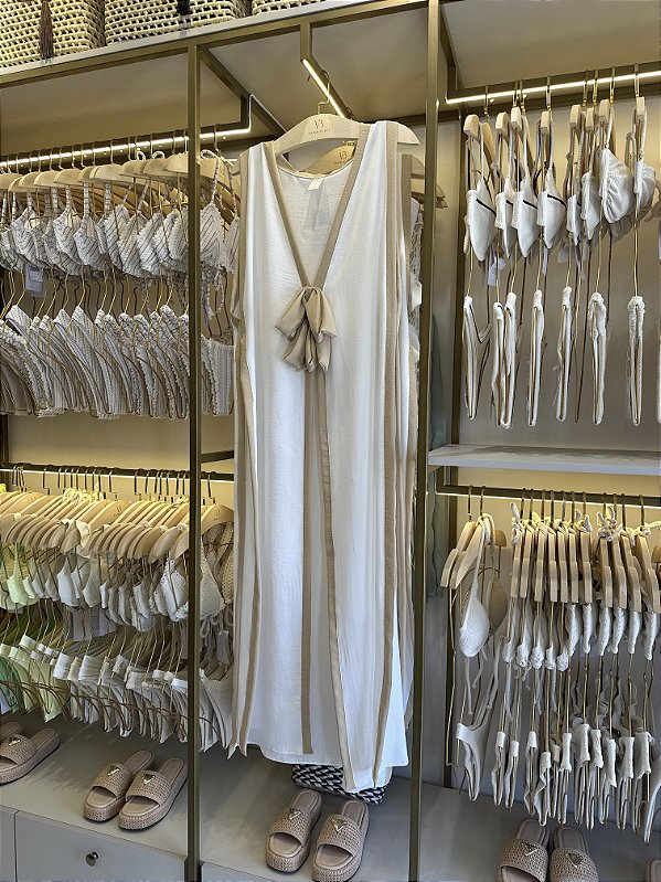 Saída Verona laços Off white e café com leite