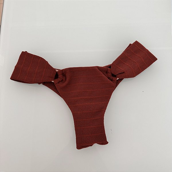 Calcinha 555 cintura média com argolinhas tecido Rivieira Terracota (BUSTO NÃO INCLUSO)